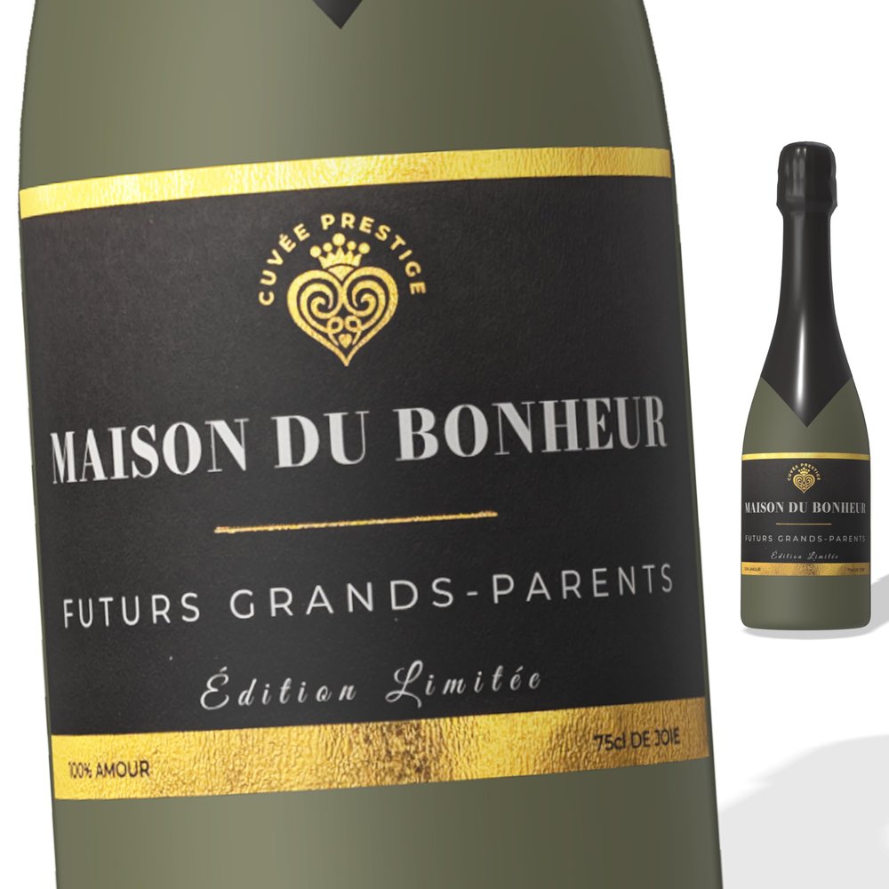 FunFest - Champagne Label - Future Grandparents - Black & Gold