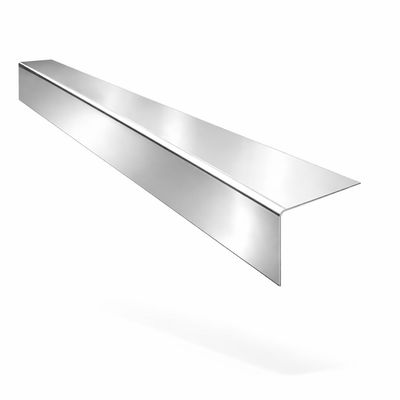 Stainless Steel Angle Profile V2A 1.4301, One-Sided Mirror-Polished, 1.0 mm, 2000 mm, 30 x 25 mm