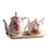 Ceramic Milk and Sugar Set with Tray, Pink view 1