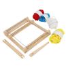 Greabuy Educational Knitting Tool Set with Wooden Frame and 4-Color Cotton Yarn view 1