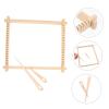Greabuy Educational Knitting Tool Set with Wooden Frame and 4-Color Cotton Yarn view 2