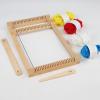 Greabuy Educational Knitting Tool Set with Wooden Frame and 4-Color Cotton Yarn view 3