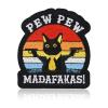 QianSiLi Funny 'Pew Pew Madafakas' Cat Iron-On Patch view 1