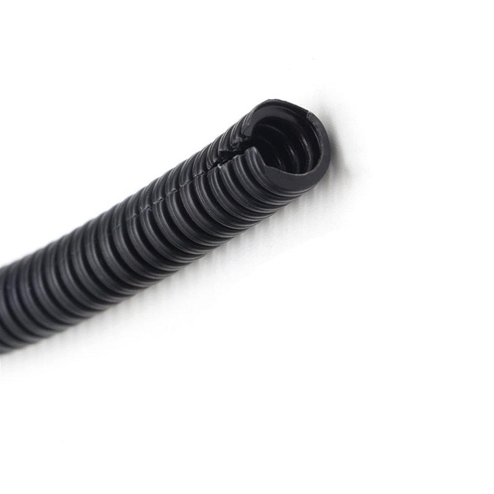 Flexible Electrical Cable Conduit, PP Corrugated Tube, Black, 7.5–34.5 mm, for Automotive Wiring Harnesses (OD 11.6 mm × ID 8 mm, 1 m)