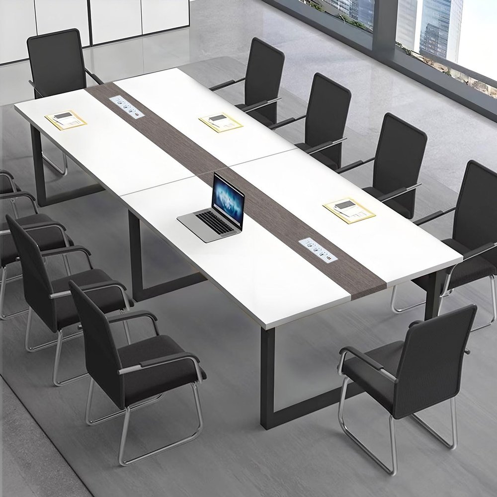 Conference Table for 8–12 People with Integrated Cable Management