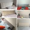 Velvet Bed Headboard Cover, Stretchable Padded Protector, 190 x 60 cm, Dark Gray view 2