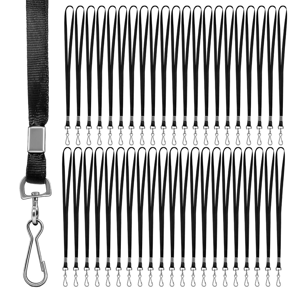 Piuluvor 100 Black Lanyards, 46 x 1 cm