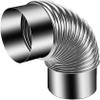 90° Stove Pipe Elbow, Galvanized Steel, 20 cm view 1