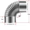 90° Stove Pipe Elbow, Galvanized Steel, 20 cm view 4