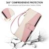 GoodcAcy Wallet Case for Samsung Galaxy S10 Plus with Shoulder Strap, Card Slots, Stand, and Floral Embossing - Pink view 2