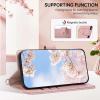 GoodcAcy Wallet Case for Samsung Galaxy S10 Plus with Shoulder Strap, Card Slots, Stand, and Floral Embossing - Pink view 3