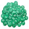 Engraved Plastic Number Tags, 500 Round Sequential ABS Tags, 3.5 cm, Green and White (1–500) view 1