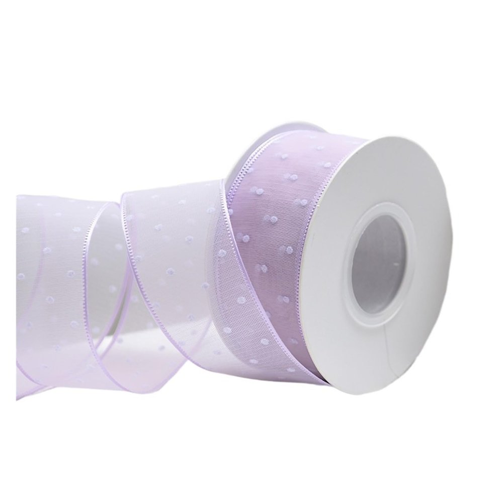 Cake Packaging Ribbon, DIY Cake Gift Ribbon, 20 Yards, Polka-Dot, Multicolor, 4 cm, Polyester, Single-Sided (Purple)