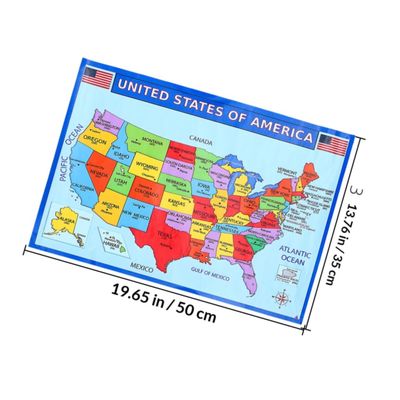 FELTECHELECT USA Map for Students, Large America Map on UV Paper