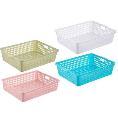 Alasum 4-Piece Plastic File Organizers with Handle Openings for Office