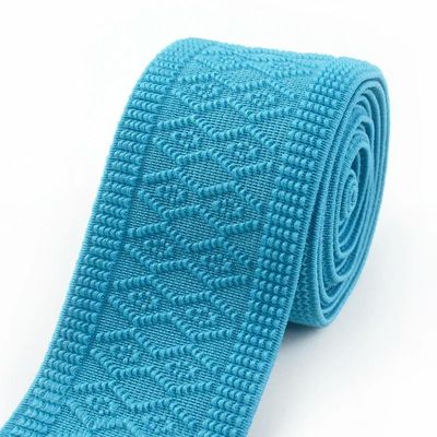 EYZJQSTUV Flat Wide Elastic Band, Polyester Elastic for Sewing and DIY, Lake Blue, 50 mm Wide, 15 m Long (1M)