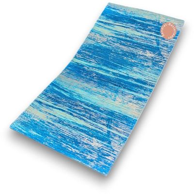Sandras-Bastelladen Multicolor Hatch-Pattern Candle Wax Sheets, 200 x 100 x 0.5 mm, Blue with Silver