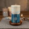 Sandras-Bastelladen Multicolor Hatch-Pattern Candle Wax Sheets, 200 x 100 x 0.5 mm, Blue with Silver view 4