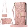 BAILI Floral Wallet Case for Moto G04/G24/G04S/E14, Pink view 1