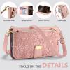 BAILI Floral Wallet Case for Moto G04/G24/G04S/E14, Pink view 2
