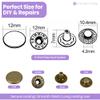 12 mm S-Spring Snap Fasteners, 4-Piece Set, Bronze, 20 Pieces view 2