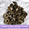 12 mm S-Spring Snap Fasteners, 4-Piece Set, Bronze, 20 Pieces view 4