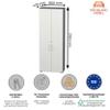 CABINO Hinged-Door Filing Cabinet 80 x 42 x 216 cm, Lockable, 6 OH, Graphite/White view 2