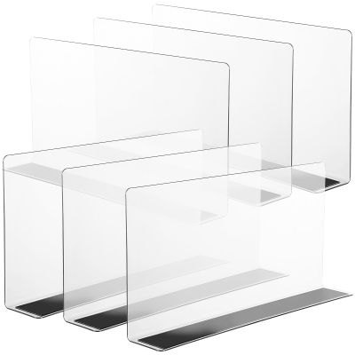 6 Transparent PVC Supermarket Shelf Dividers