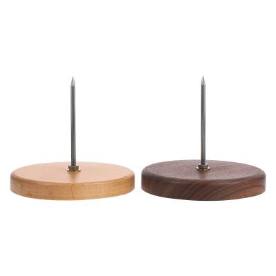 VALICLUD 2-Pack Metal Receipt Holders with Wooden Base