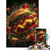 1000-Piece Puzzle for Adults, Delicious Burger with Flying Ingredients, Family Game for Vacation, Gift Idea for the Whole Family (Size: 38 x 26 cm) view 1
