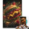1000-Piece Puzzle for Adults, Delicious Burger with Flying Ingredients, Family Game for Vacation, Gift Idea for the Whole Family (Size: 38 x 26 cm) view 2