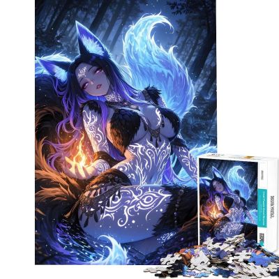 1,000-Piece Fox Spirit Woman in the Forest Puzzle for Teens, 50 x 75 cm