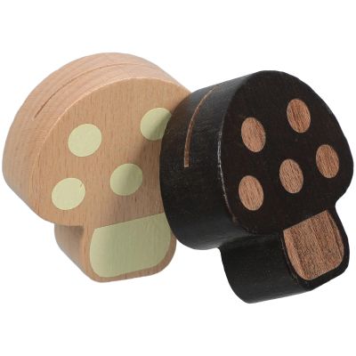 TOYANDONA 2-Pack Wooden Note Holders - Mushroom Design