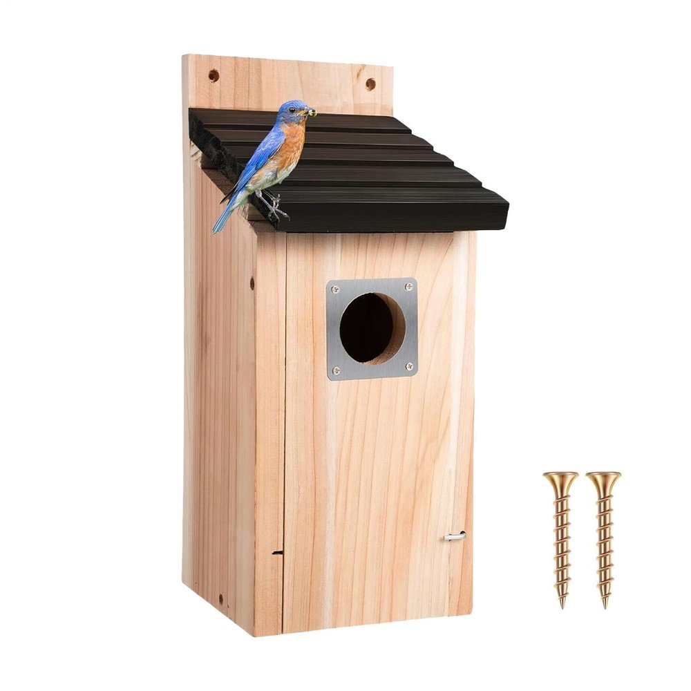 Wooden Hanging Outdoor House, 11.8 in. | Waterproof Roof for Garden, Balcony, or Patio