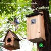 Wooden Hanging Outdoor House, 11.8 in. | Waterproof Roof for Garden, Balcony, or Patio view 2