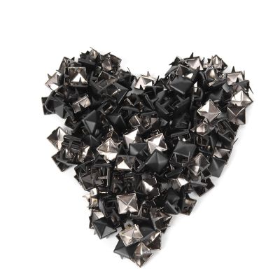 Ausla 200 Pcs Square Studs, Metal Decorative Accessories for Shoes, Bags, Hats, Stylish Design, Easy to Install (Matte Black)