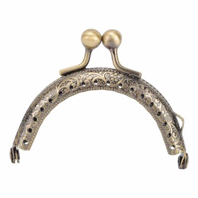 RIZGHWOY Metal Purse Frame, Retro Kiss Lock for Handbags, Antique Brass 6.5 cm
