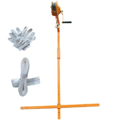 Hand Cable Winch with Bracket for AC Outdoor Unit Installation