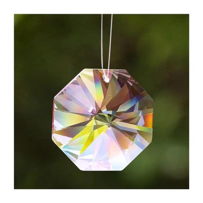 1-Piece 50 mm Octagonal Crystal Hanging Pendant, Prism, Faceted Light Catcher, Home Décor