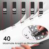 2-Pack Reusable Creative Staplers, Push-Clip Stapler Holders with 100 Stainless Steel Clips, Portable Clip Dispensers for Office, School, Home & Travel (A) view 3