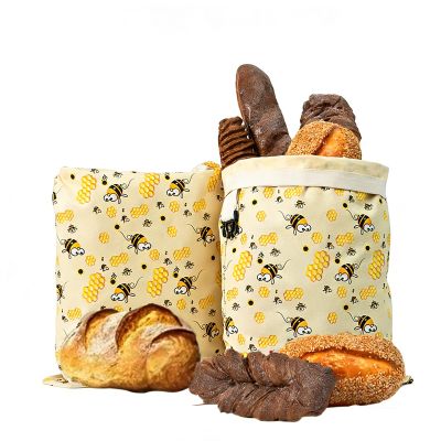 2-Pack Extra-Large Reusable Beeswax Bread Bags with Buckle