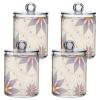 sanluoli Abstract Flower Purple and Gold Transparent Plastic Storage Organizer with Lid, 2-Pack view 1