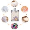 sanluoli Abstract Flower Purple and Gold Transparent Plastic Storage Organizer with Lid, 2-Pack view 3
