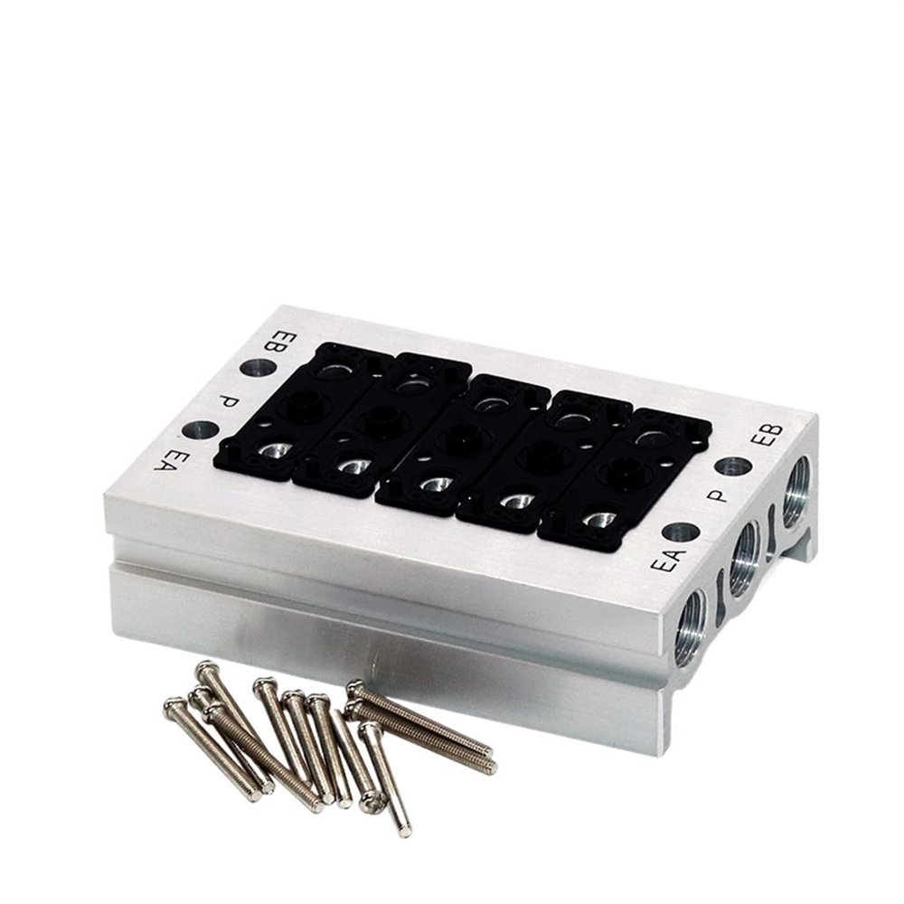 IGOQTHSQE SY3120/SY5120/SY7120 Solenoid Valve Air Outlet Manifold SS5Y5-2F/3F/4F/5F/6F/7F Pneumatic Base Valve Station with Seals (9F, SY3120)