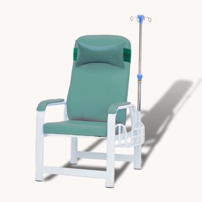 Adjustable Armrest and IV Pole Chair with Softly Padded Seat for Blood Draws