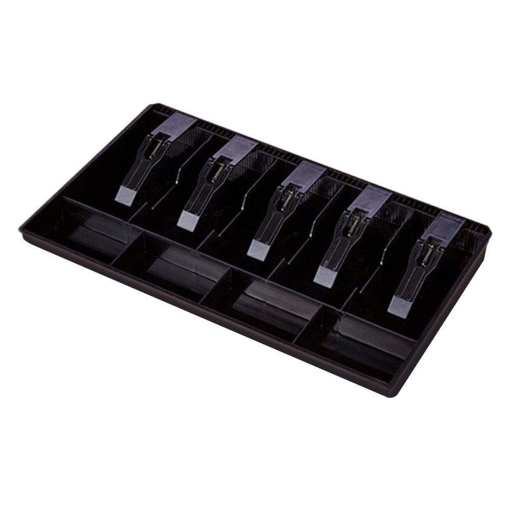 EXAOMBLE 5-Compartment Cash Drawer Insert, Black ABS