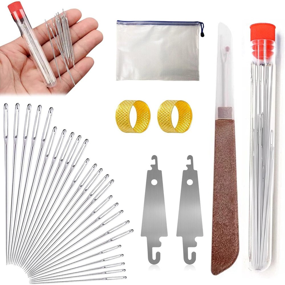 Rurbeder Big Eye Steel Needle Set, 31-Piece