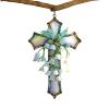 Christian Cross Ornament - 2D Acrylic Crucifix with Lily view 1