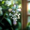Christian Cross Ornament - 2D Acrylic Crucifix with Lily view 3