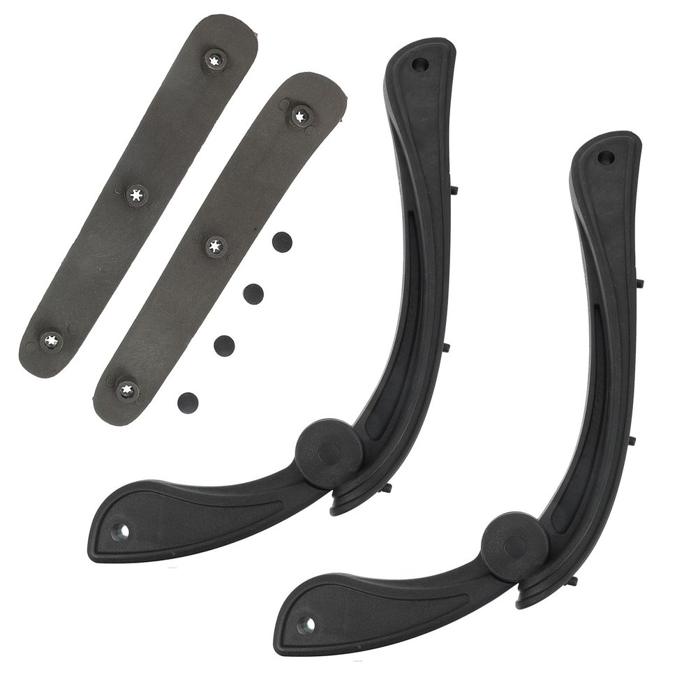 Office Chair Armrest Replacements for Swivel Chair, 1 Pair, Black Plastic
